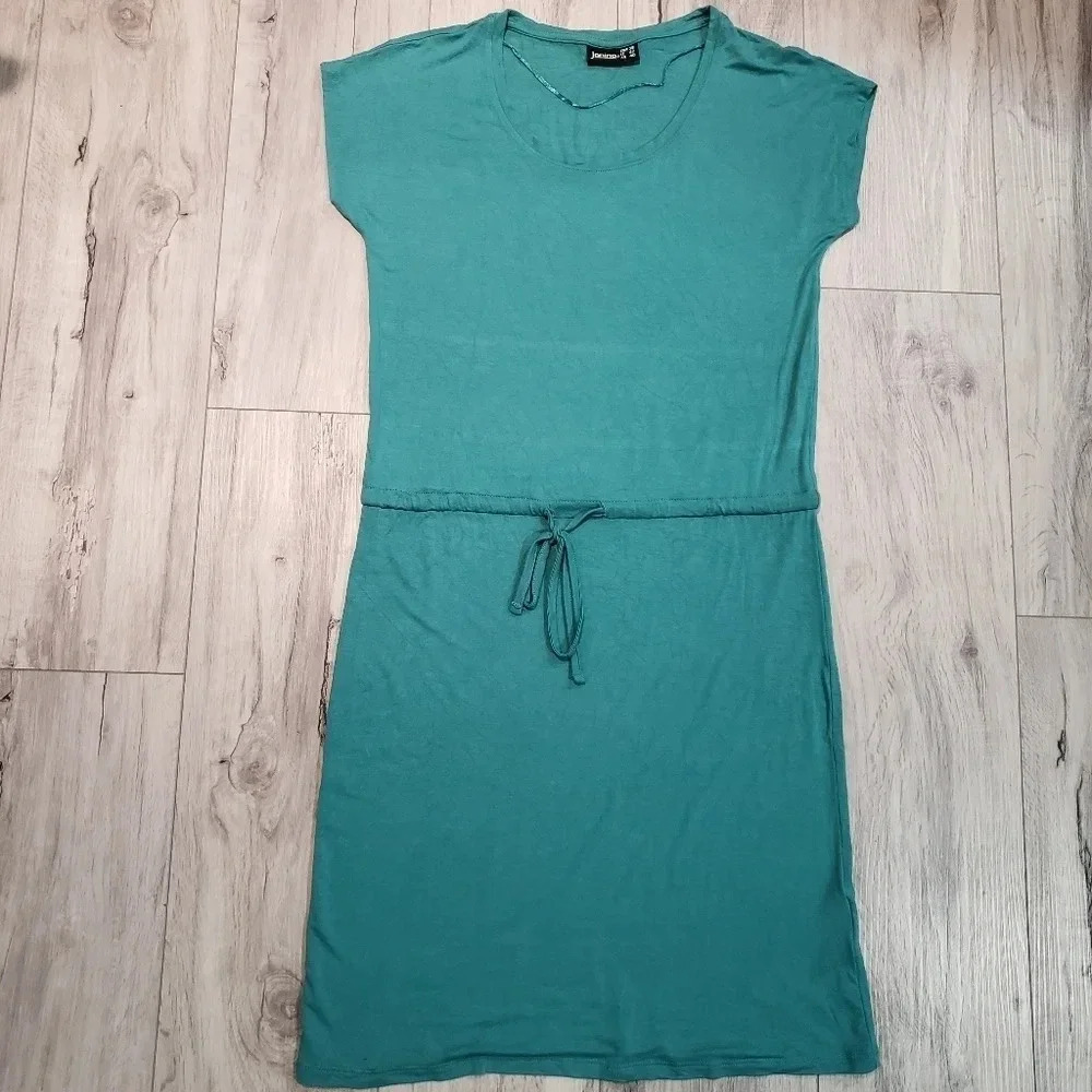 Janina Womans Green Short Sleeved Draw string  Midi Dress EUR-38
